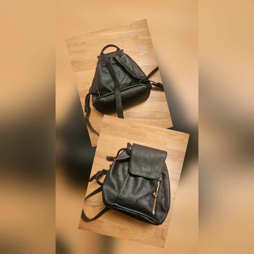 Black Leather Backpack
